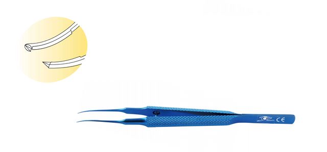 Curved Toothed Forceps round handle