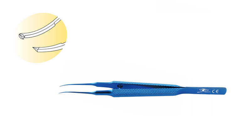 Curved Toothed Forceps round handle