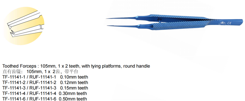 Toothed Forceps round handle